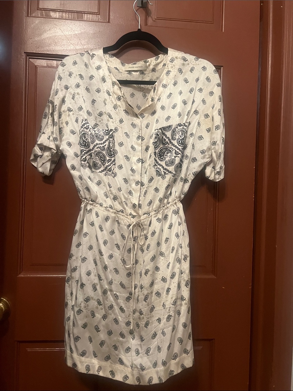 Pierre Balmain silk paisley tunic shirt dress